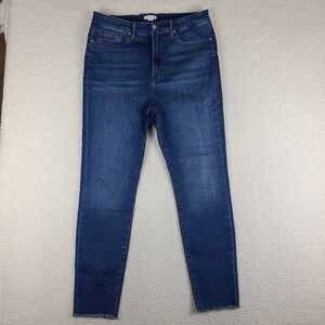 Good American Jeans Womens 18 Blue319 Skinny Fray Dark‎ Wash Denim